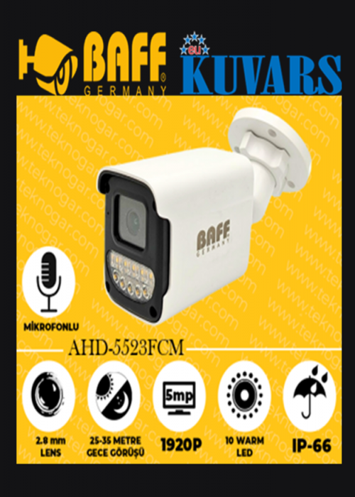 BAFF AHD - 5523WM - 5MP - FULL COLOUR - MİKROFONLU