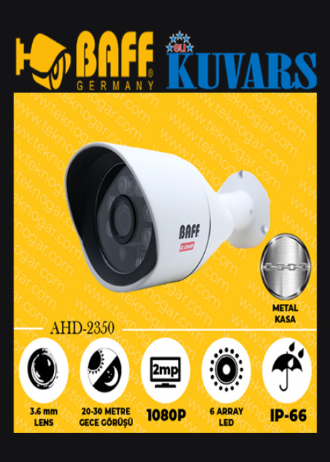BAFF AHD - 2350 - 3.6mm - 2MP - 6 ARRAY LED